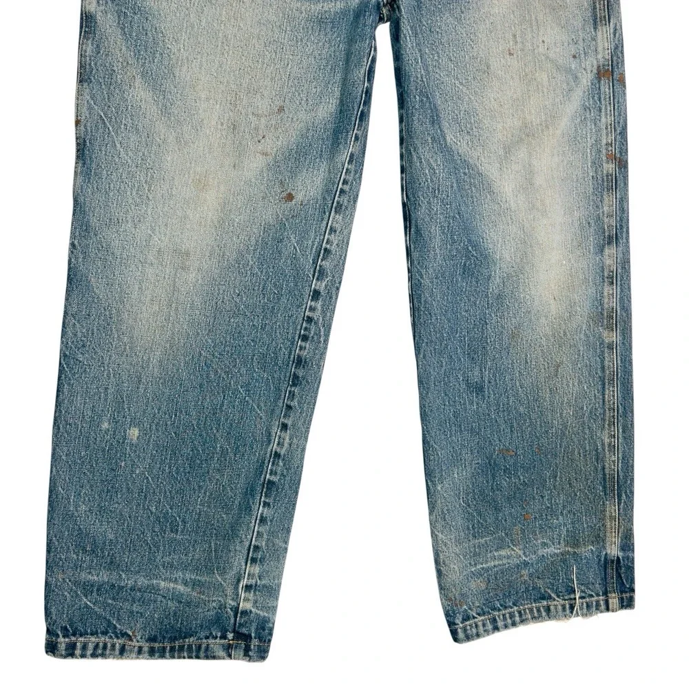 Vintage Reverb Wide Leg‎ Baggy Jeans Mens 38x34 Paint Splatter Stains Distressed